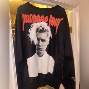 Justin Bieber Vfiles Official Purpose Tour  Crew Neck Sweater size Large New